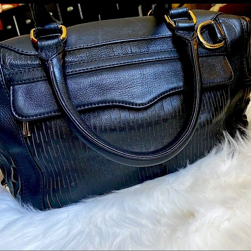 Rebecca Minkoff Black MAB Morning After Bag - RARE Laser Cut Design - Gorgeous!